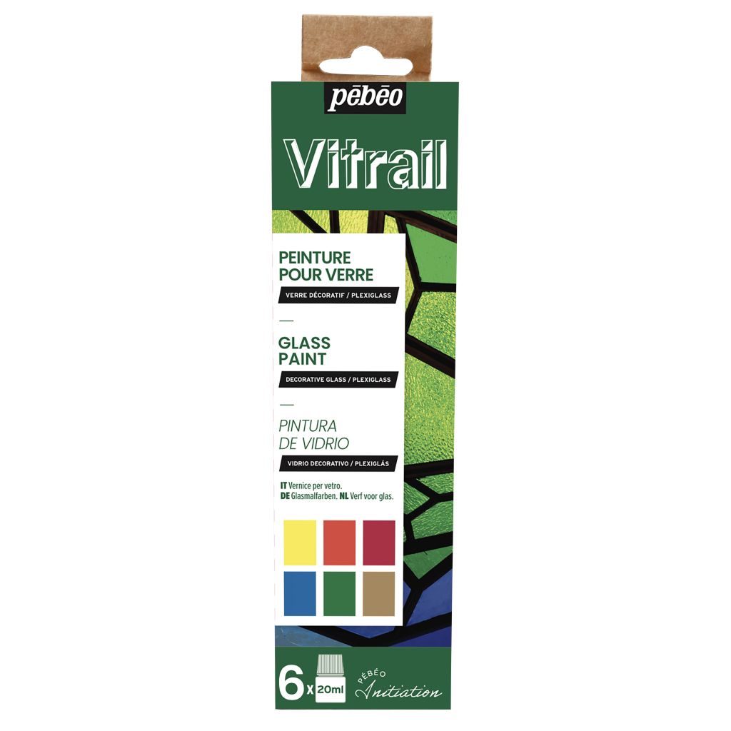 Pebeo Vitrail Glass Paint Initiation Set - 6x20ml