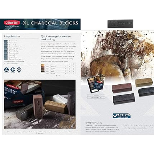 Derwent Charcoal XL Blocks Tin Of 6