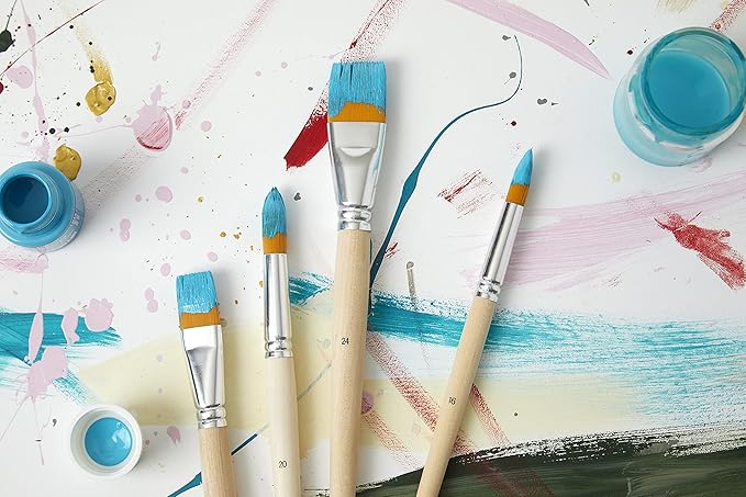 Pebeo Polyamide Yellow Brushes Pack of 8