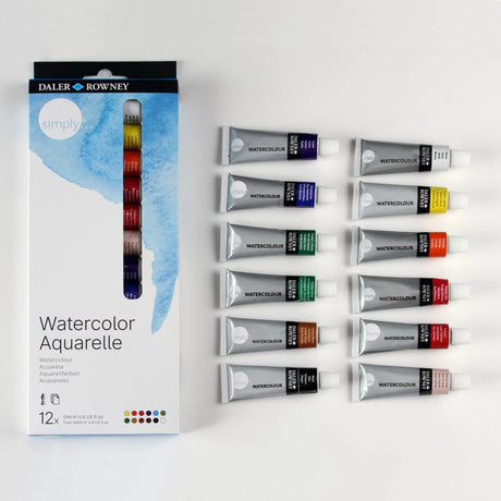 Daler Rowney Simply Watercolour Introduction Set 12x12 ml