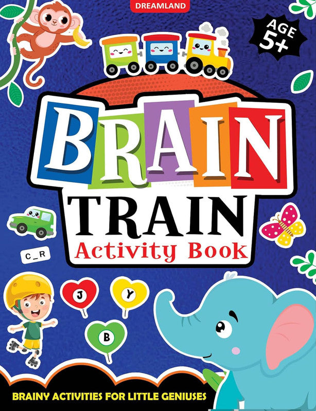 DREAMLAND - Brain Train Activity Book for Kids Age 5+ - With Colouring Pages, Mazes, Puzzles and Word searches Activities