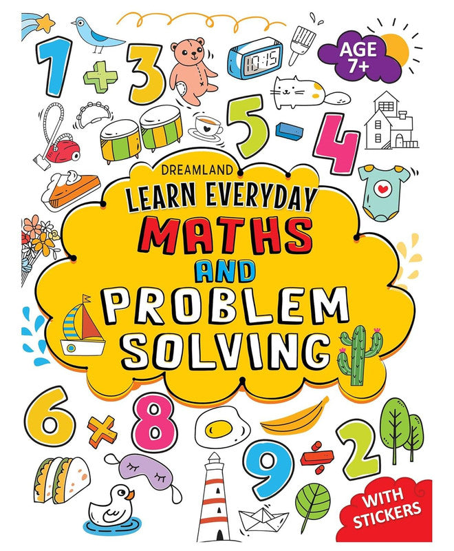 DREAMLAND - Maths Problem Solving Activity Book Age 7+ with Stickers - Learn Everyday Series For Children