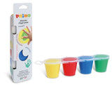 Primo Finger Paint Set – 4 Pots x 40ml | Bright Colours | Plastic Strip Pack with Carton Sleeve