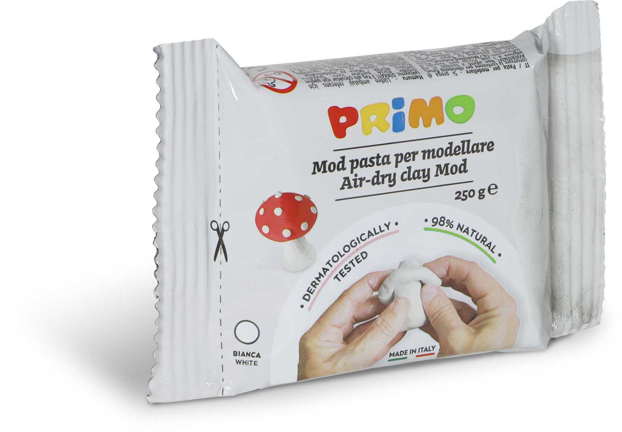 Primo White Modelling Clay – 250g | Air Dry Clay | Ready-to-Use | Smooth & Easy to Shape