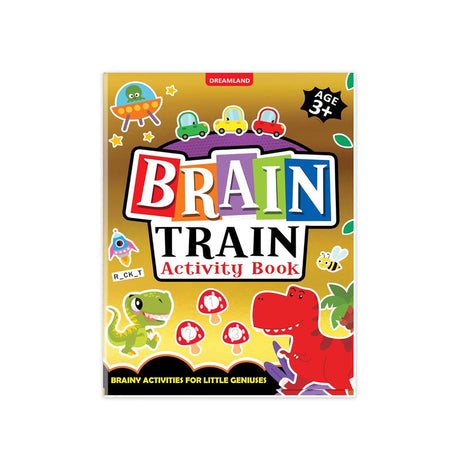 DREAMLAND - Brain Train Activity Book for Kids Age 3+ - With Colouring Pages, Mazes, Puzzles and Word searches Activities