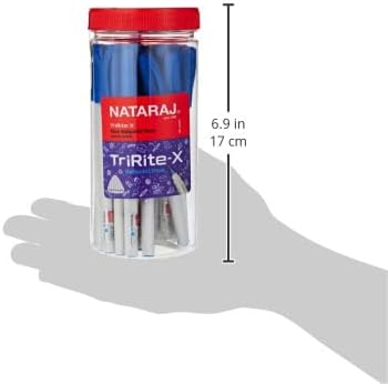 Nataraj Tririte Fine Ball Point Pens – 25 Pieces , 0.7mm Blue Ink