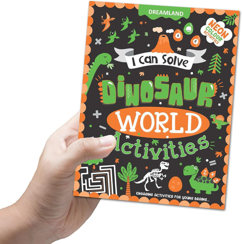 DREAMLAND I CAN SOLVE - Dinosaur World Activities - I Can Solve Activity Book for Kids Age 4- 8 Years | With Colouring Pages, Mazes, Dot-to-Dots