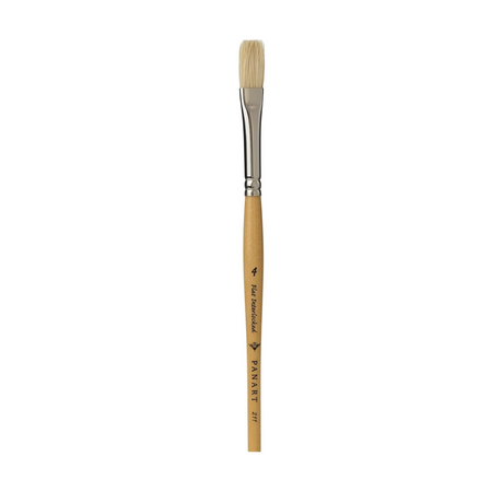 Panart White Bristle Long Handle Flat Brushes - 211
