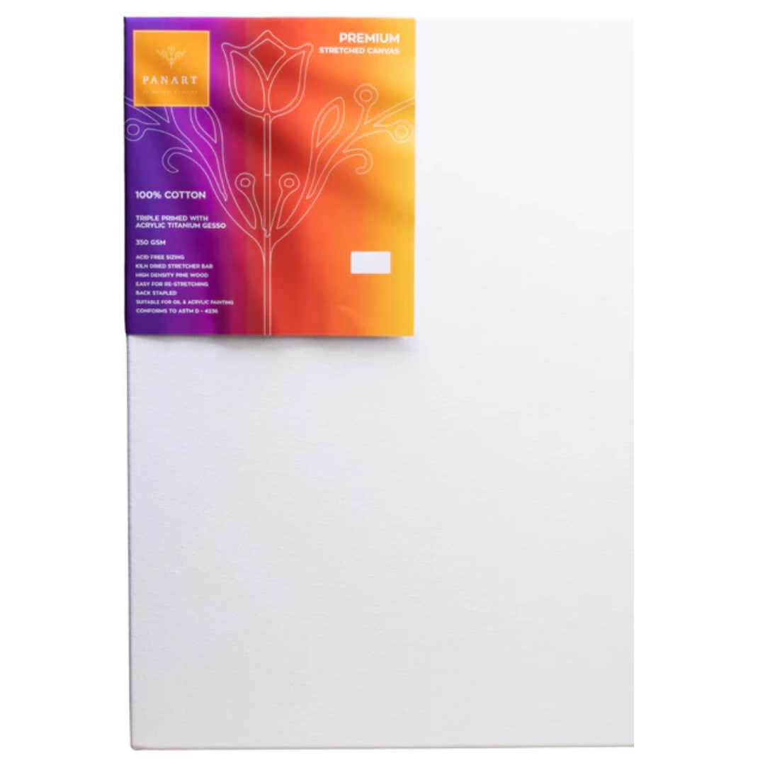 Panart Premium Stretched Cotton Canvas – 40x80cm, 350gsm, 38x25mm Frame