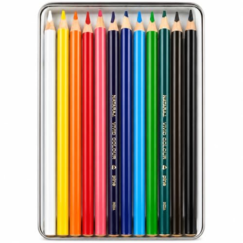 Nataraj Vivid Premium Triangular Colour Pencils – 12 Bright Shades