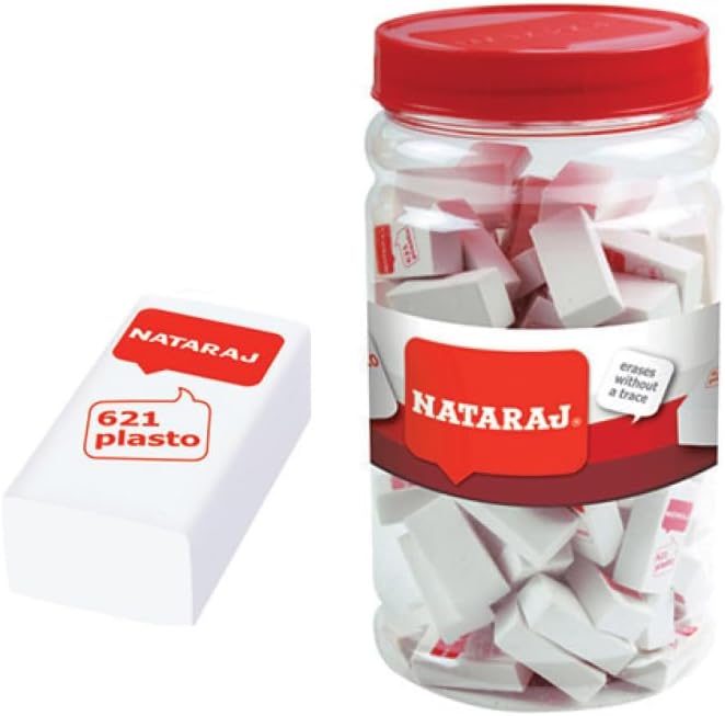 Nataraj 621 Plasto Erasers Jar Pack of 100