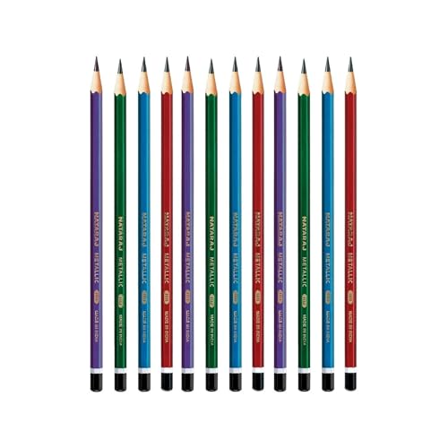 Nataraj Metallic HB Pencils – 12 Pieces with Sharpener
