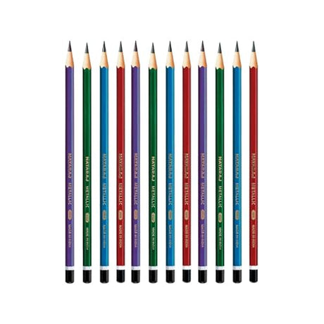 Nataraj Metallic HB Pencils – 12 Pieces with Sharpener
