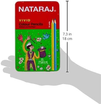 Nataraj Vivid Premium Triangular Colour Pencils – 12 Bright Shades