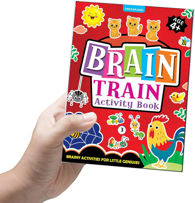 DREAMLAND - Brain Train Activity Book for Kids Age 4+ - With Colouring Pages, Mazes, Puzzles and Word searches Activities