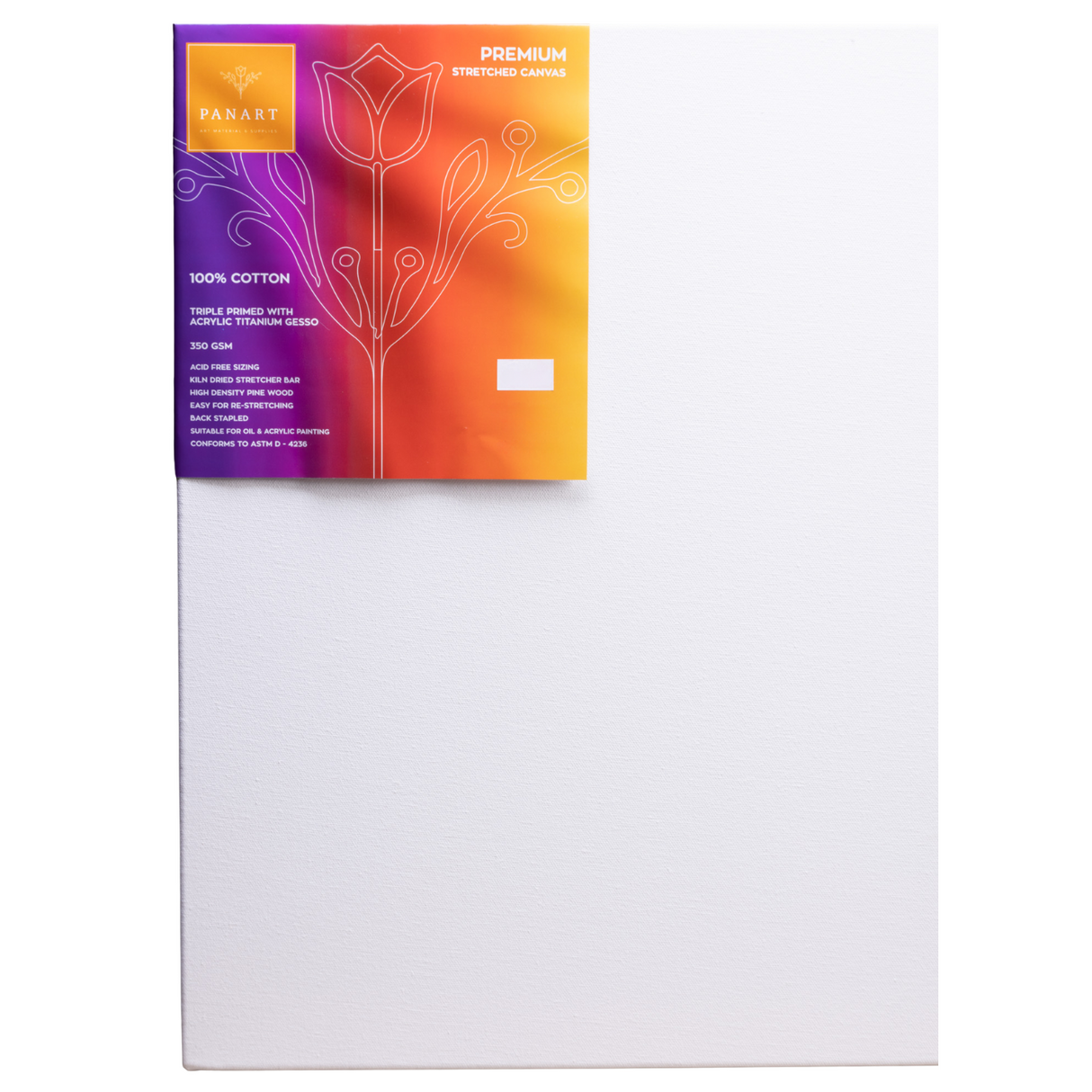Panart Premium Stretched Cotton Canvas – 50x100cm, 350gsm, 38x25mm Frame