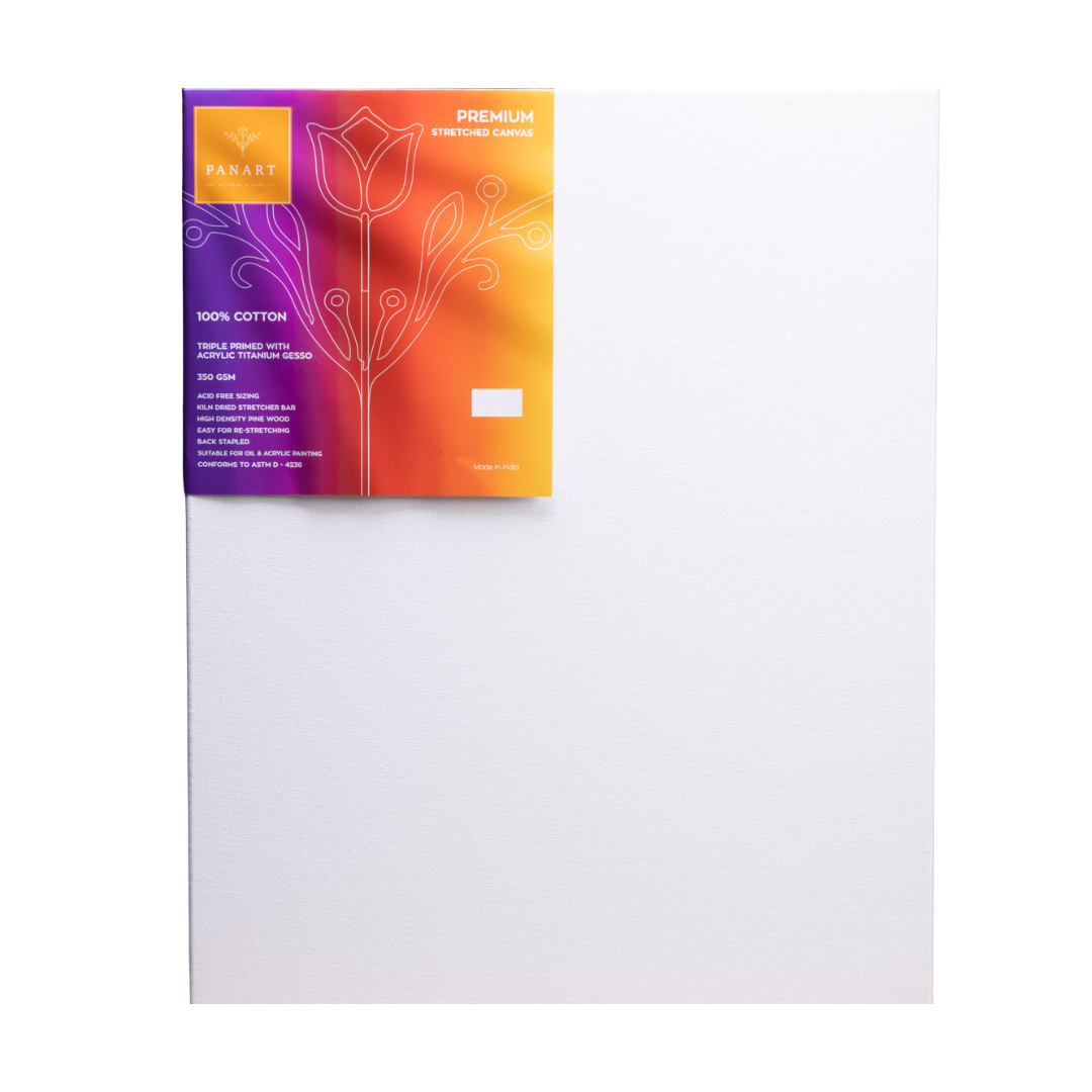 Panart Premium Stretched Cotton Canvas – 50x60cm, 350gsm, 38x25mm Frame