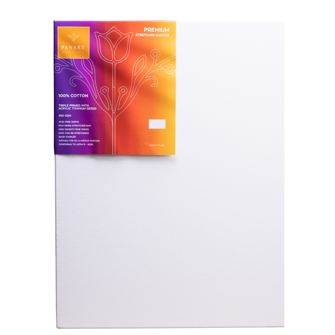 Panart Premium Stretched Cotton Canvas – 50x75cm, 350gsm, 38x25mm Frame
