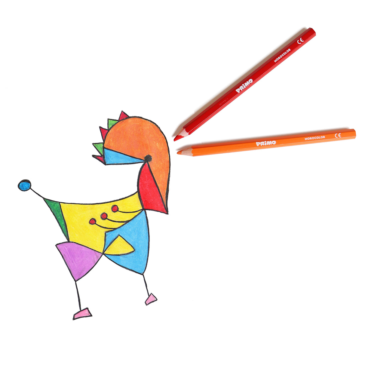 Primo Jumbo Coloured Pencils – Pack of 12 | Hexagonal Grip & 5.5 mm Thick Lead