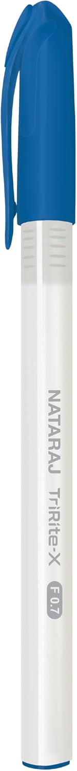 Nataraj Tririte Fine Ball Point Pens – 25-Pieces , 0.7mm Blue Ink