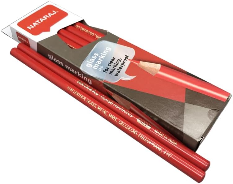Nataraj Glass Marking Pencils - Red