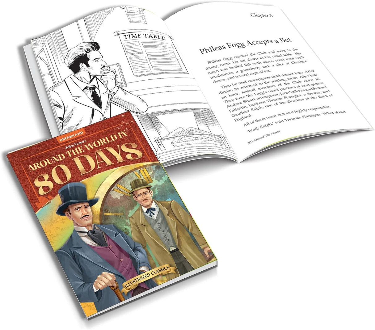 DREAMLAND CLASSIC TALES - Around the World in 80 days- Illustrated Abridged Classics for Children with Practice Questions