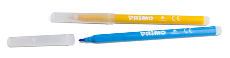 Primo Super Washable Fibre-Tip Pens – Pack of 12 | Fine Tip 2.5 mm Bright Colours in Plastic Wallet