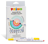 Primo Dual Fibre-Tip Pens – Pack of 10 | Double Tip Markers | Fine & Broad Tips | Bright Colours