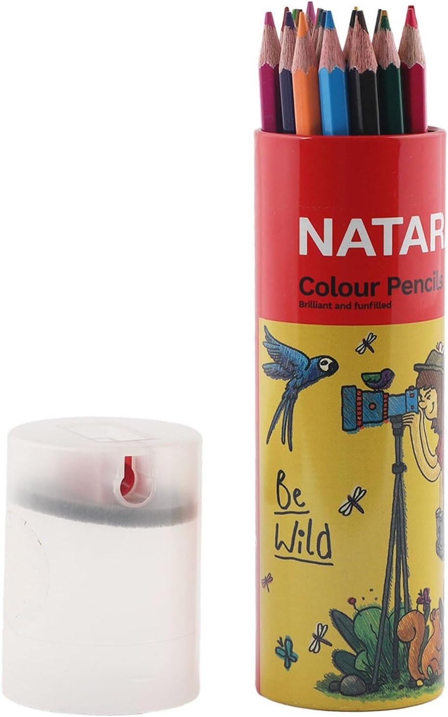 Nataraj Colour Pencils 24 Colours Full Size Pack with Sharpener
