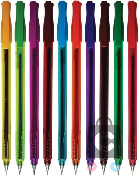 Nataraj 621 Joi Medium Ball Point Pens – 10 Colors, 1mm Tip