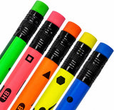 Nataraj Assorted Fluoro Print HB Pencil Set – Combo Jar Pack