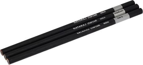 Nataraj Professional Charcoal Pencils Set – Soft, Medium & Hard