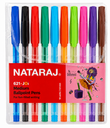 Nataraj 621 Joi Medium Ball Point Pens – 10 Colors, 1mm Tip