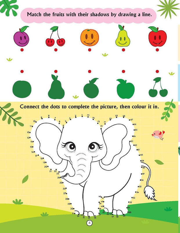 DREAMLAND - Brain Train Activity Book for Kids Age 3+ - With Colouring Pages, Mazes, Puzzles and Word searches Activities