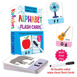 DREAMLAND Flash Cards Alphabet - 30 Double Sided Wipe clean Flash Cards