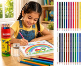 Nataraj Colour Pencils 24 Colours Full Size Pack with Sharpener