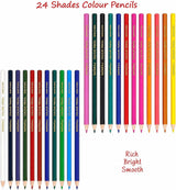 Nataraj Colour Pencils 24 Colours Full Size Pack with Sharpener