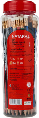 Nataraj 621 HB Hex Pencil Set – 48 Assorted Pieces with Tipped Eraser