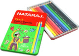 Nataraj Vivid Premium Triangular Colour Pencils – 12 Bright Shades
