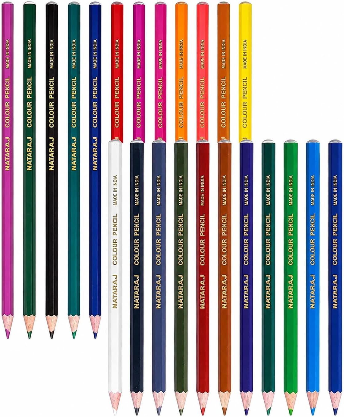 Nataraj Colour Pencils 24 Colours Full Size Pack with Sharpener