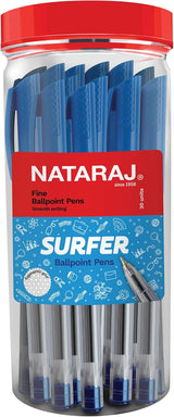 Nataraj Surfer Fine Ballpoint Pen Jar – 30 Pieces, 0.7mm Tip
