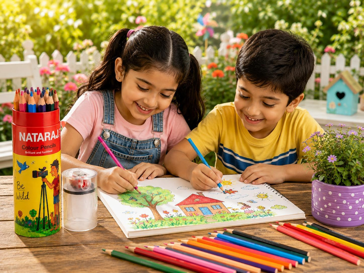 Nataraj Colour Pencils 24 Colours Full Size Pack with Sharpener