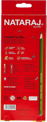 Nataraj 12 Colour Pencil Set with Multicolor Colouring Book & Sharpener