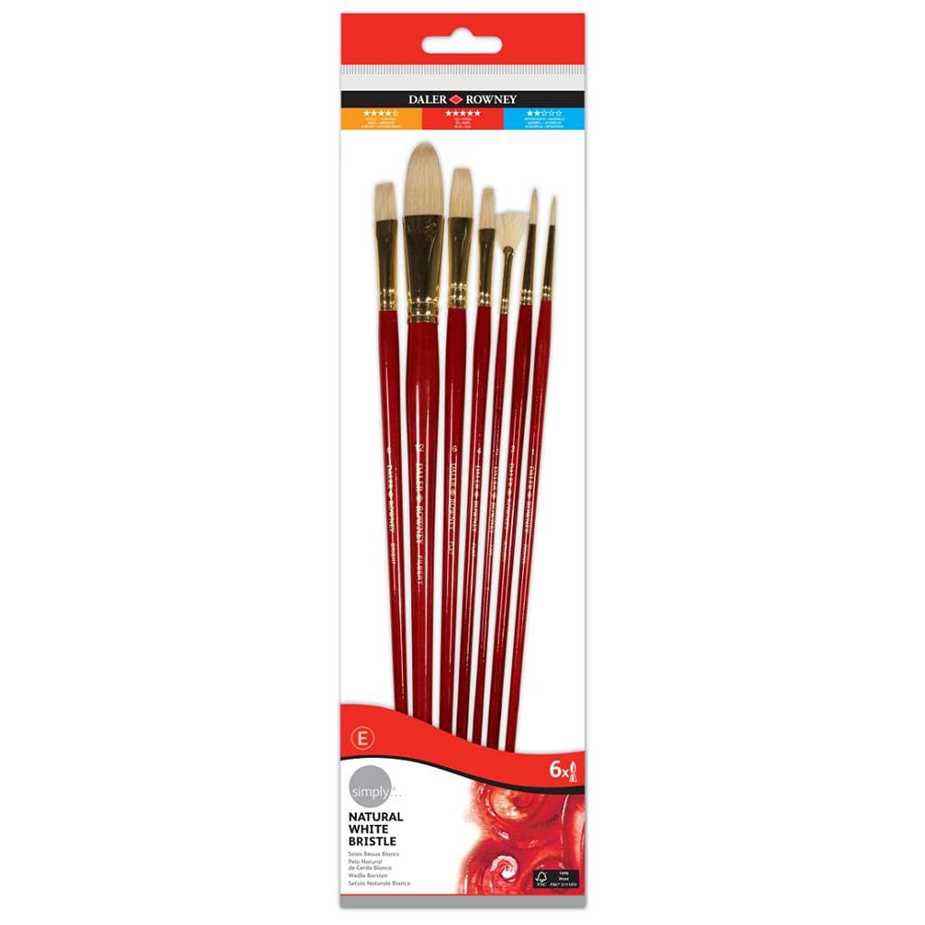 Daler Rowney Simply Bristle Long Handle Brush Set-7Pcs