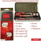 Nataraj Construct Mathematical Instrument Set with Metal Lead Box