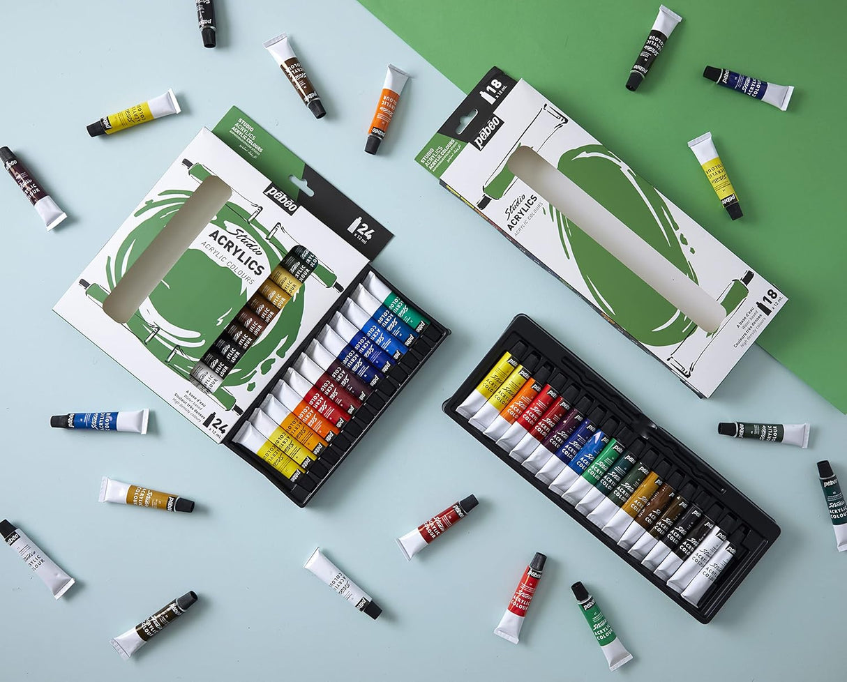 Pebeo Studio Acrylic Colour Set - 12ml Tubes