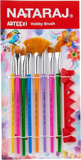 Nataraj Arteezi Hobby Brush Set – Assorted Shapes, 8 Pieces