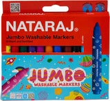 Nataraj Jumbo Washable Bold Round Markers – 12 Vibrant Colors