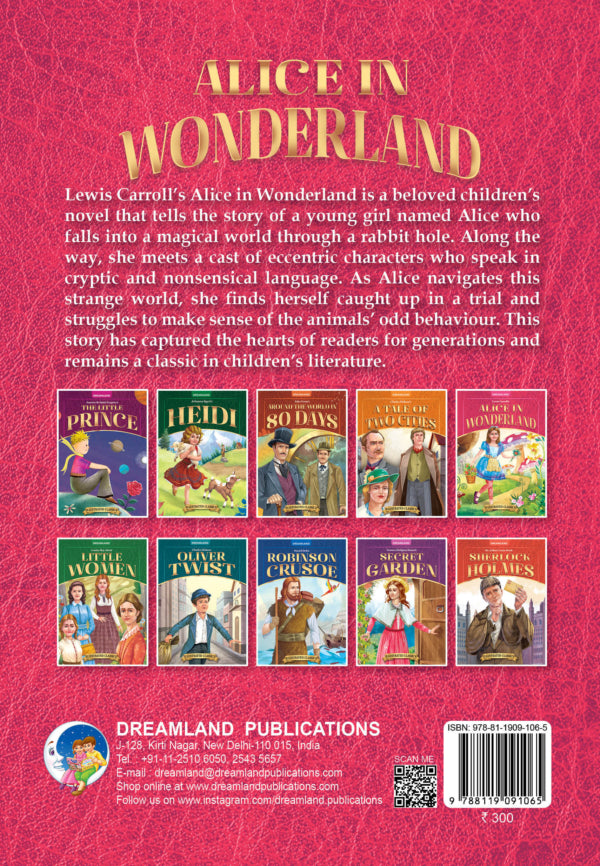 DREAMLAND CLASSIC TALES - Alice in Wonderland - Illustrated Abridged Classics for Children with Practice Questions