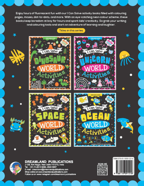 DREAMLAND I CAN SOLVE - Ocean World Activities - I Can Solve Activity Book for Kids Age 4- 8 Years | With Colouring Pages, Mazes, Dot-to-Dots